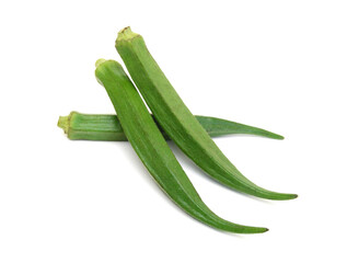 Fresh okra isolated on a white background