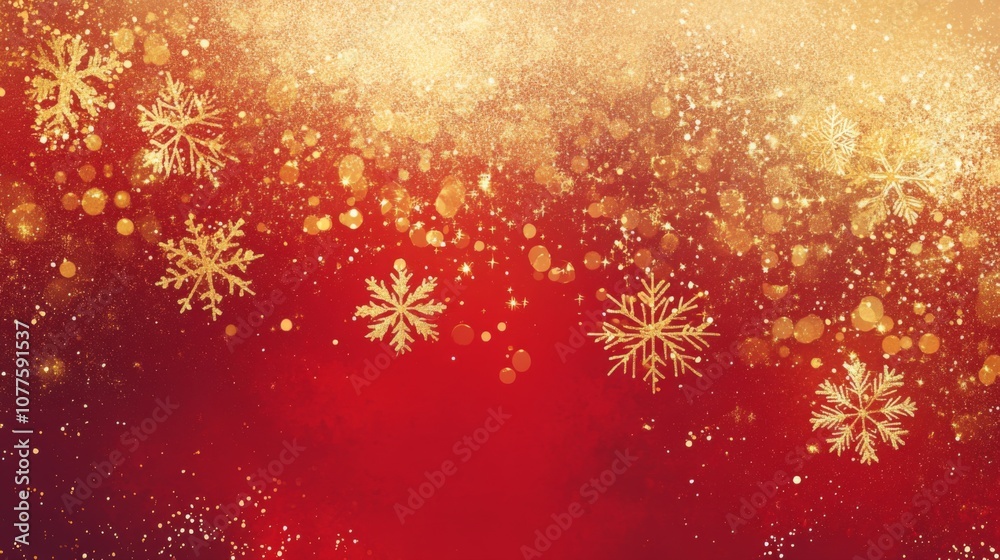 Poster this festive backdrop showcases a vibrant red hue accented with delicate snowflakes and sparkling go