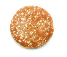 Stack buns with sesame seeds on a white background
