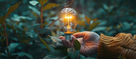 Naklejka premium Illuminated Idea in Nature