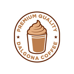 Dalgona coffee logo vector illustration template