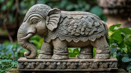 a stone elephant statue