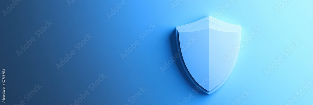 Poster a shield icon stands prominently against a gradient background, representing reliable cybersecurity 