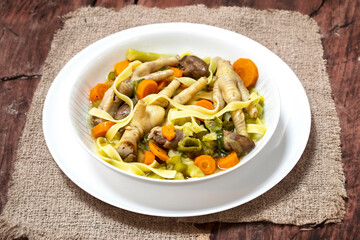 The most rustic and nutritious soup in the world, real food rich in healthy nutrients with chicken feet