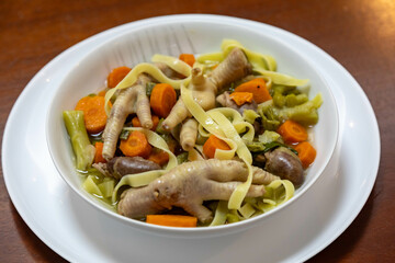 The most rustic and nutritious soup in the world, real food rich in healthy nutrients with chicken feet