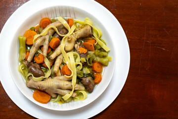The most rustic and nutritious soup in the world, real food rich in healthy nutrients with chicken feet