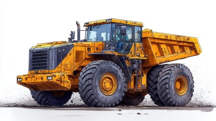 a yellow construction vehicle with a bucket