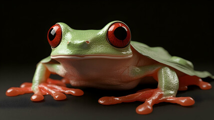 Red-eyed Tree Frog Close Up, amphibian, green, red eyes, macro, nature
