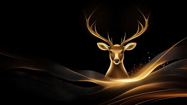 Stylized hirsch vektor illustration with elegant lines and detailed antlers, perfect for a rustic look.