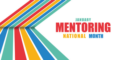 National Mentoring Month vector template. Empowering Futures and Inspiring Growth with Mentorship and Support Graphics. background, banner, card, poster design.