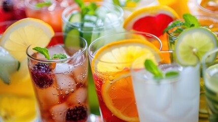 Closeup of a menu with a variety of mocktails and their unique ingredients listed enticing the taste buds.