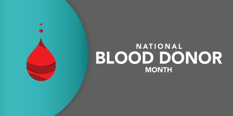 Obraz premium Blood Donor month (NBDM) is observed every year in January, to celebrate the lifesaving impact of blood and platelet donors. Vector illustration