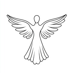 A simple Christmas angel outlined with clean, minimalist lines.
