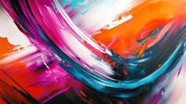 Abstract Painting with Vibrant Colors