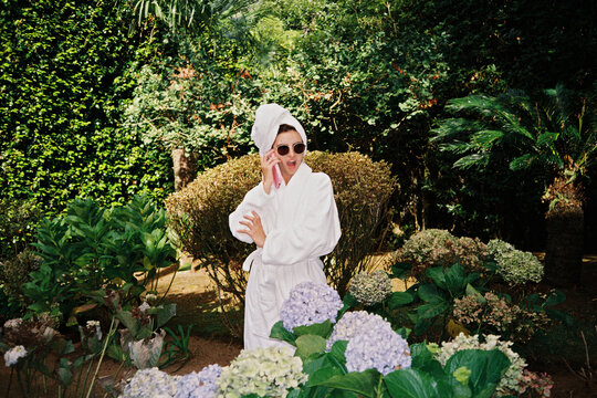 Woman gossiping on the phone