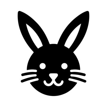 recommend clip art: Rabbit bunny head black silhouette vector icon design