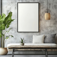 single blank frame over a table
