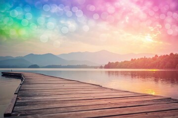 Obraz premium Softly glowing hues dance across a serene abstract colorful blur background, evoking feelings of peace and tranquility, soft focus, calming colors, abstract art, pastel colors