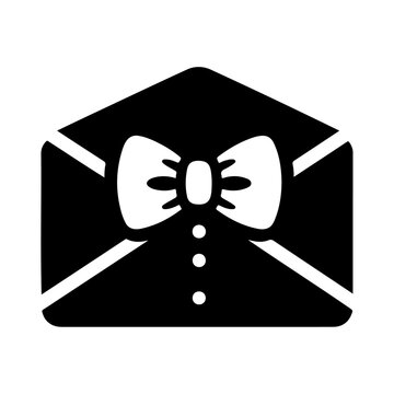 recommend clip art: Black silhouette email with bow tie vector icon design