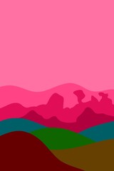 landscape with mountains and clouds