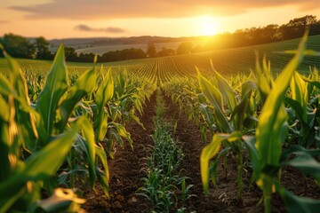 Corn Field at Sunset