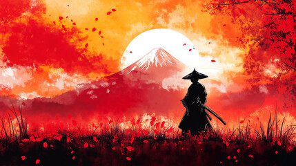 "Majestic Fuji and Samurai" / 「雄大な富士と侍」