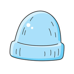 Fototapeta premium Blue beanie hat isolated vector illustration