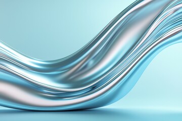Obraz premium A silver wave is shown on a blue background