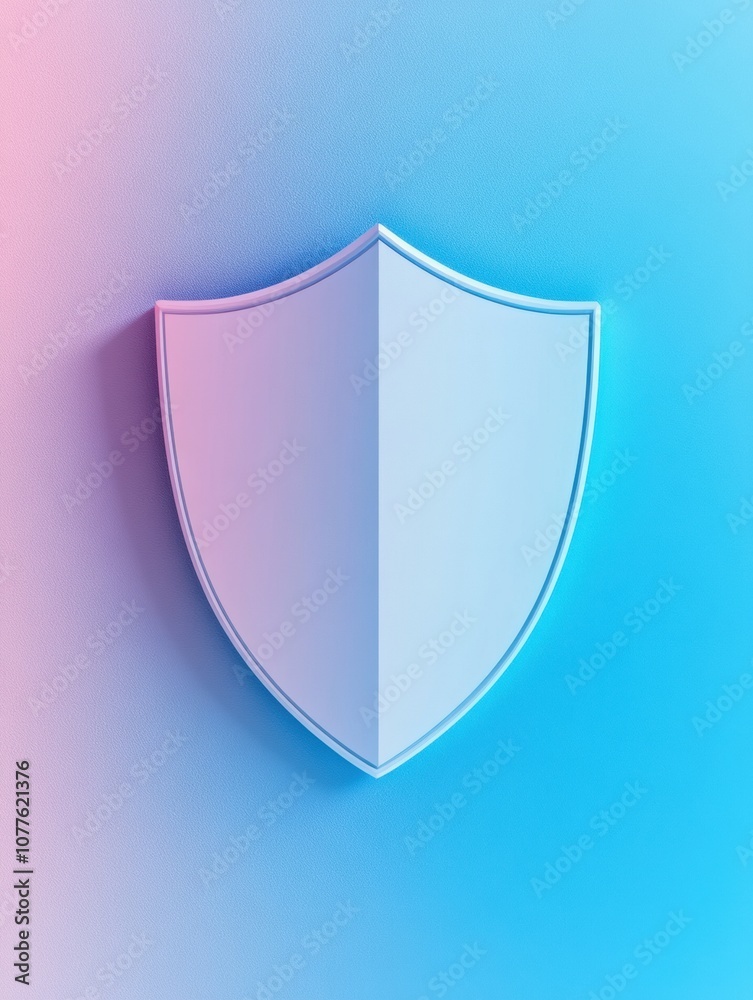 Aufkleber this visual representation features a shield icon set against a blue-to-white gradient, illustrating