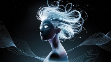 illustration of a woman with her hair style