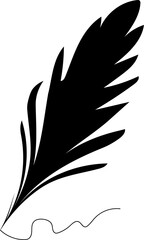 Obraz premium feather isolated black vector drawing silhouette hand drawing sketch bird single feather outline