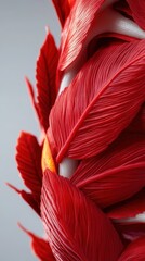 Vibrant red leaves elegantly arranged in a striking and artistic display.