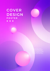 Purple Violet Pink And White Abstract Shape Cover Poster Design Background