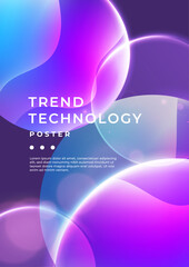 Abstract Flyer Template With Purple Violet And Blue Style