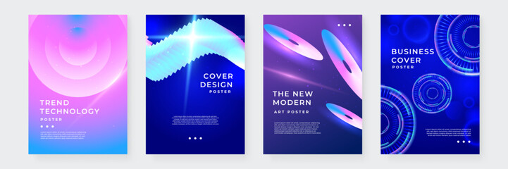 Naklejka premium Purple Violet Pink And Blue Abstract Modern Cover Poster Design Background Collection