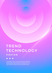 Fototapeta premium Pink And Blue Modern Annual Report Template Concept