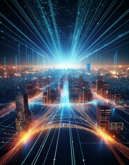 Fototapeta premium Digital Network - A visual concept of a global network