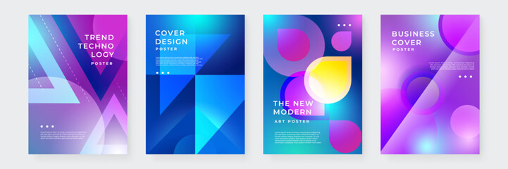 Colorful Abstract Technology Cover Poster Design Background Collection