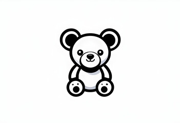 Fototapeta premium A simple and cute teddy bear on a white background