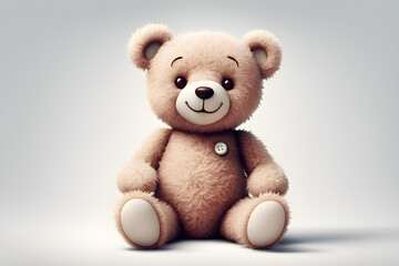 Fototapeta premium A simple and cute teddy bear on a white background