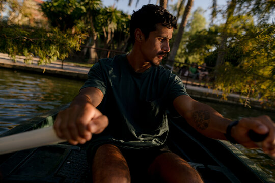 Portrait of a rower men