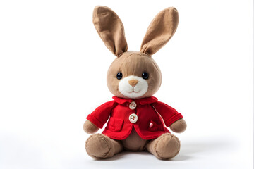 A cute and simple rabbit doll with a white background
