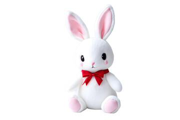Obraz premium A cute and simple rabbit doll with a white background