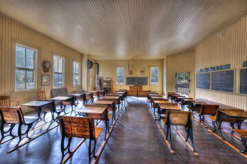 Interior of Old Coloma Schoolhouse