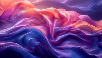 Obraz premium Digital Neon Waves Abstract Background