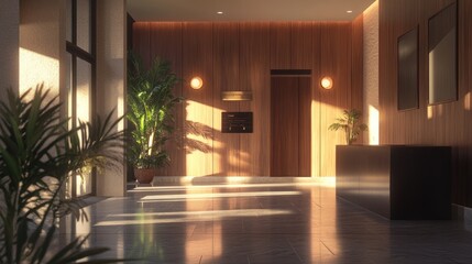 Fototapeta premium Sunlit Lobby Interior Design
