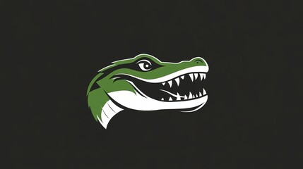 Fototapeta premium Creative and minimalist alligator logo design, featuring sleek lines and dynamic shapes, perfect for modern brands in the wildlife, environmental, or eco-friendly industries. 