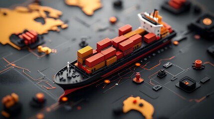 AI Powered Global Logistics Optimization and Data Driven Supply Chain Analysis Enabling Real Time Visualization Advanced Algorithms and Streamlined International Trade in a Futuristic Clean