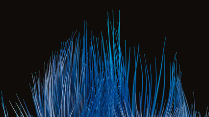 Background of a glowing blue fibers in a futuristic night setting