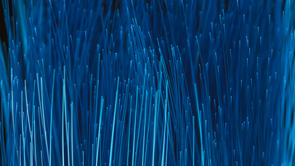 Background of a glowing blue fibers in a futuristic night setting
